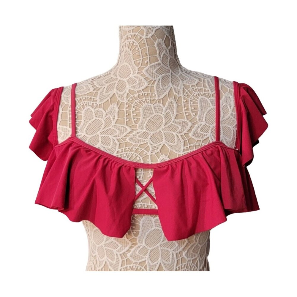 California Sunshine Womens Size L Red Bikini Top